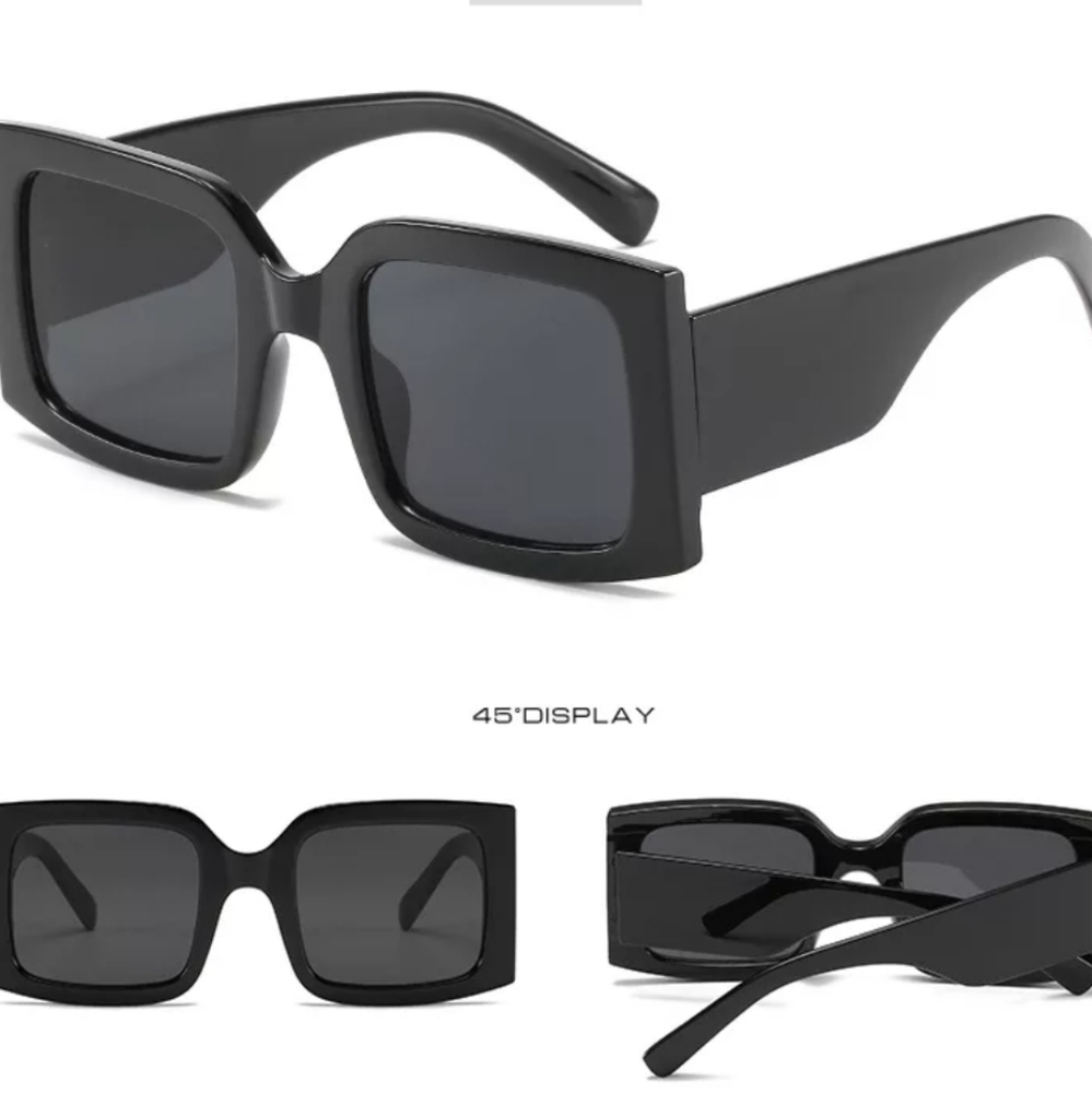 SQUARE BLACK UV 400 SUNGLASSES - Picture 3 of 5